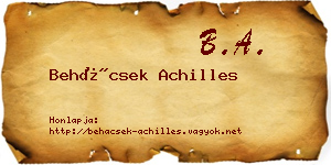 Behácsek Achilles névjegykártya